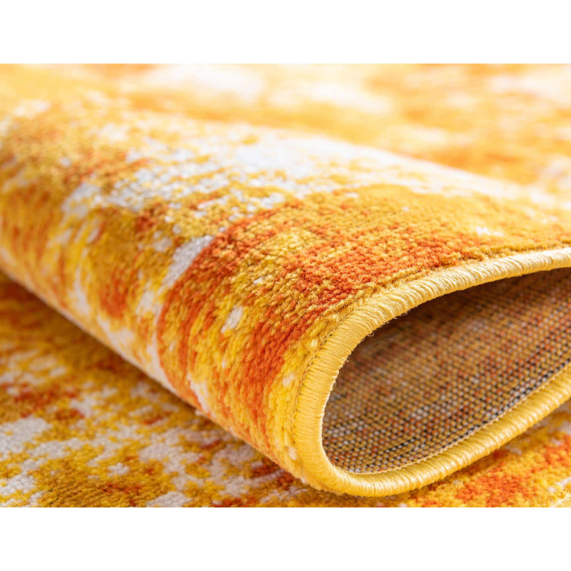 Mistana™ Brandt Performance Yellow/Orange Rug & Reviews Wayfair